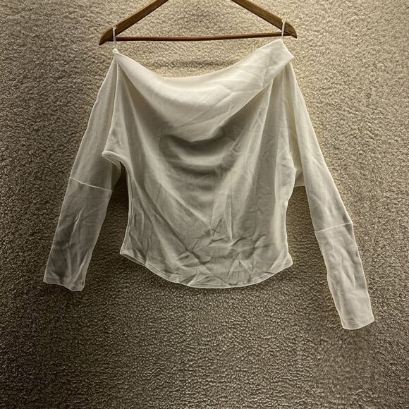 Free People Get Together Tee Long Sleeve‎ White Size Large - Picture 5 of 6